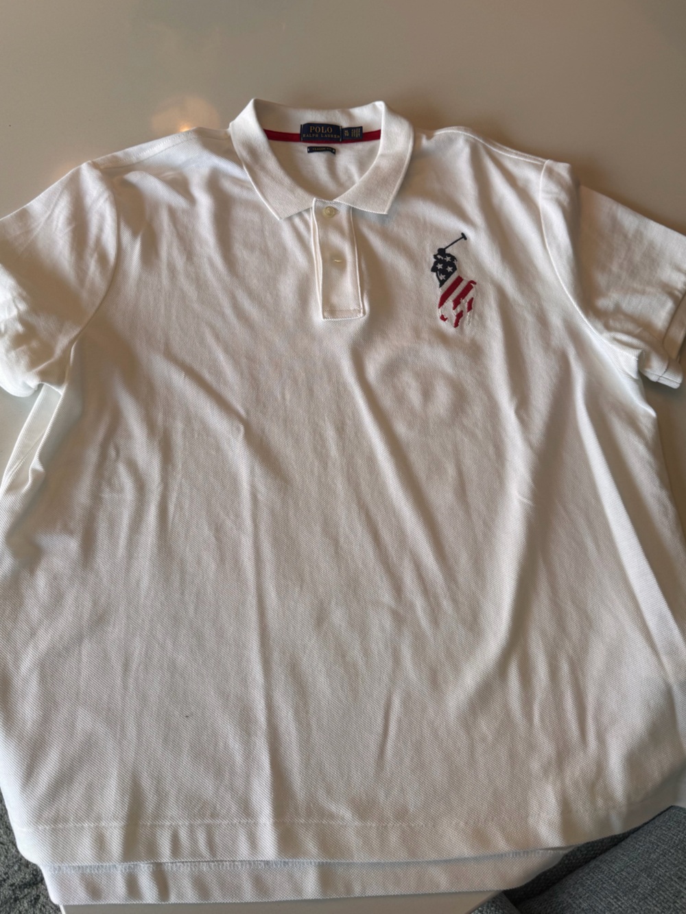 Vintage Polo Ralph Lauren White Polo with Red Trim - Picture 5 of 6